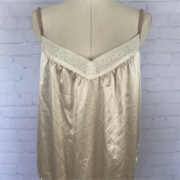 ⭐ 3/$15 Jennifer Lopez Y2K L Tan Polka Dot Satin Drawstring Romper Rhinestones - Picture 3 of 8